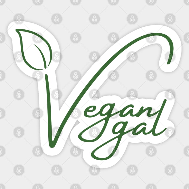 Vegan Gal Plant Powered Sticker by Nutrignz